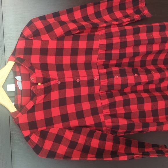 GAP Kids Red & Black Holiday Christmas Checkered Shirt Dress - Size 8 New - Picture 4 of 5